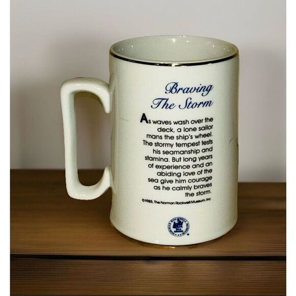 Vintage Set Of 4 Norman Rockwell Museum Tankard Mugs Seafarers Collection - Picture 9 of 10